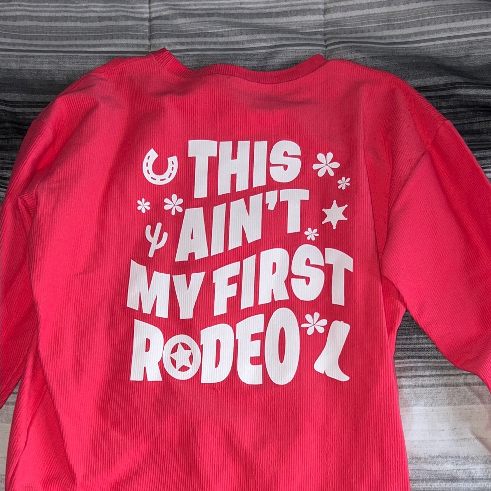 Katydid Vibrant Red Rodeo Graphic Long Sleeve Tee